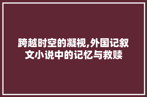 跨越时空的凝视,外国记叙文小说中的记忆与救赎