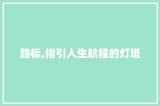 路标,指引人生航程的灯塔