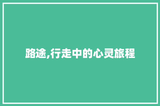 路途,行走中的心灵旅程