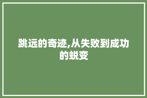 跳远的奇迹,从失败到成功的蜕变 工作总结范文