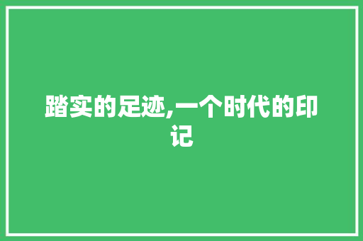 踏实的足迹,一个时代的印记 学术范文