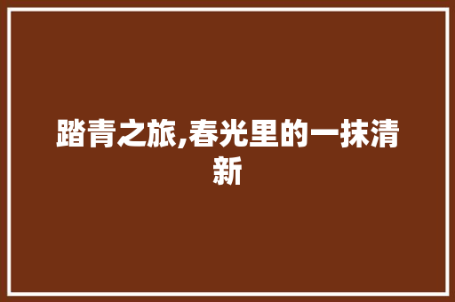 踏青之旅,春光里的一抹清新 职场范文