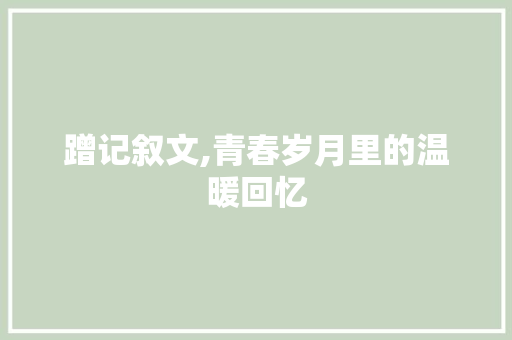 蹭记叙文,青春岁月里的温暖回忆