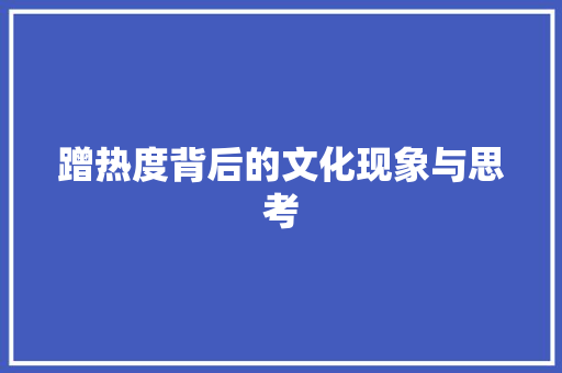 蹭热度背后的文化现象与思考 综述范文