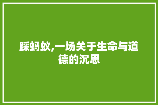 踩蚂蚁,一场关于生命与道德的沉思 论文范文