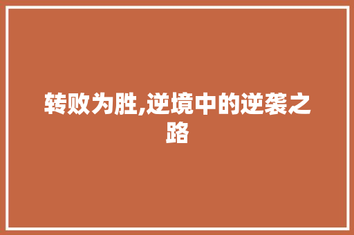 转败为胜,逆境中的逆袭之路