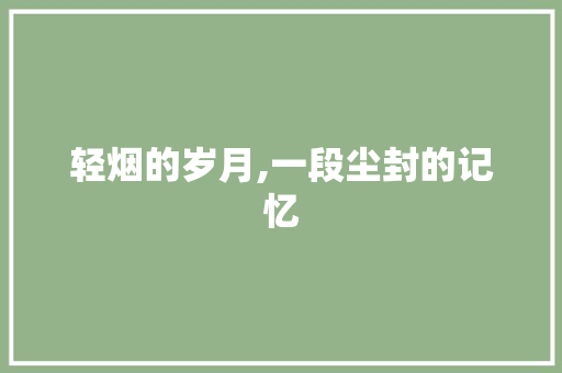 轻烟的岁月,一段尘封的记忆