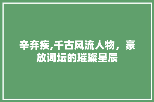 辛弃疾,千古风流人物，豪放词坛的璀璨星辰 申请书范文