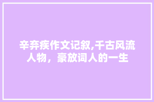 辛弃疾作文记叙,千古风流人物，豪放词人的一生