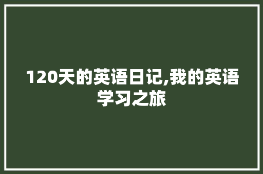 120天的英语日记,我的英语学习之旅