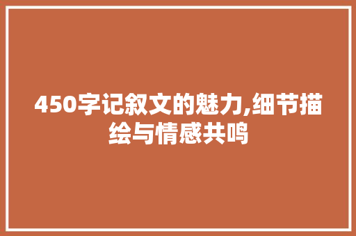 450字记叙文的魅力,细节描绘与情感共鸣