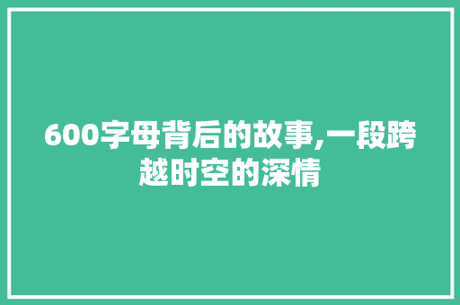 600字母背后的故事,一段跨越时空的深情