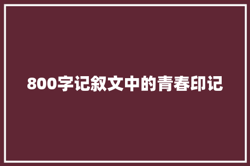 800字记叙文中的青春印记