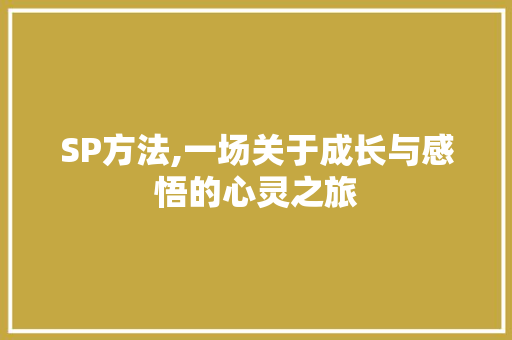 SP方法,一场关于成长与感悟的心灵之旅