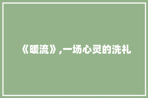 《暖流》,一场心灵的洗礼