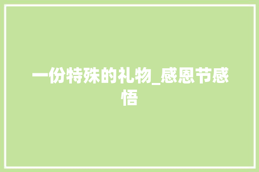 一份特殊的礼物_感恩节感悟