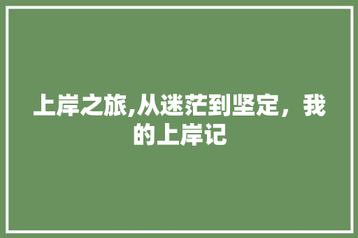 上岸之旅,从迷茫到坚定，我的上岸记