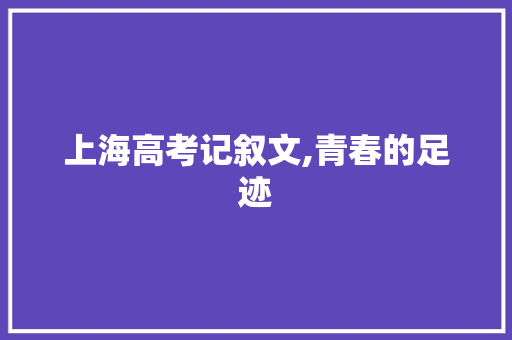 上海高考记叙文,青春的足迹