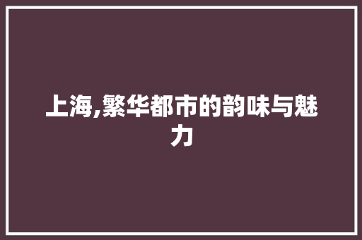 上海,繁华都市的韵味与魅力