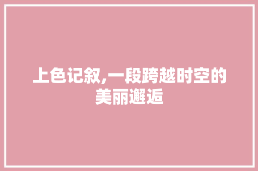 上色记叙,一段跨越时空的美丽邂逅