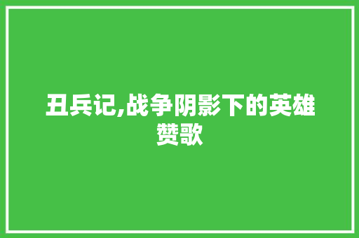 丑兵记,战争阴影下的英雄赞歌 申请书范文