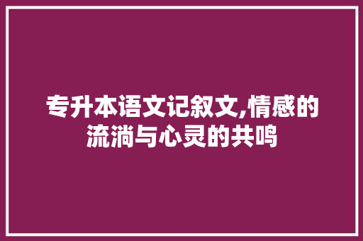 专升本语文记叙文,情感的流淌与心灵的共鸣