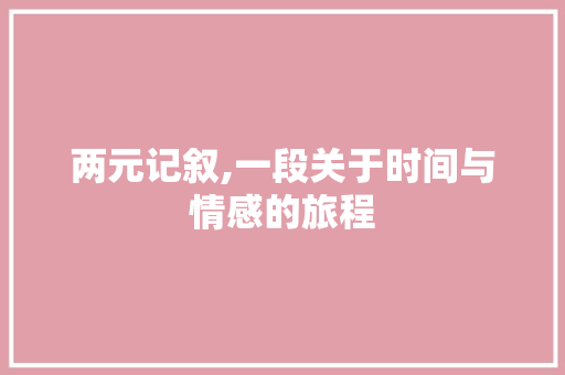 两元记叙,一段关于时间与情感的旅程