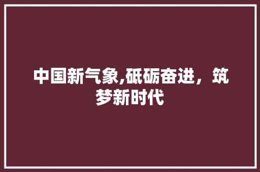 中国新气象,砥砺奋进，筑梦新时代