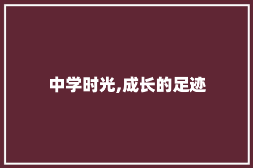 中学时光,成长的足迹