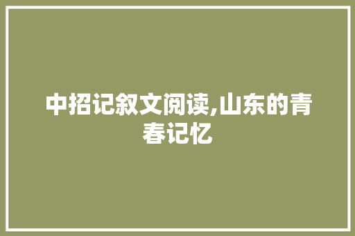 中招记叙文阅读,山东的青春记忆