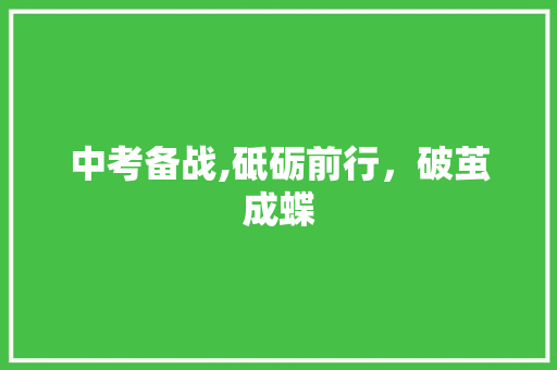 中考备战,砥砺前行，破茧成蝶