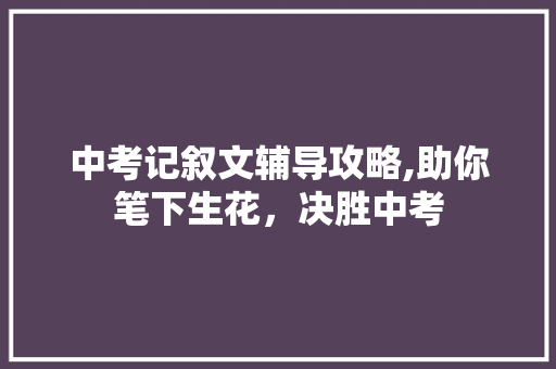 中考记叙文辅导攻略,助你笔下生花，决胜中考