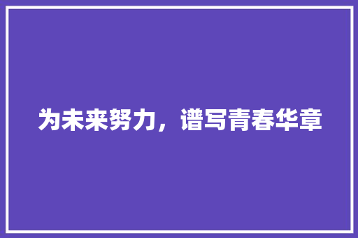 为未来努力，谱写青春华章