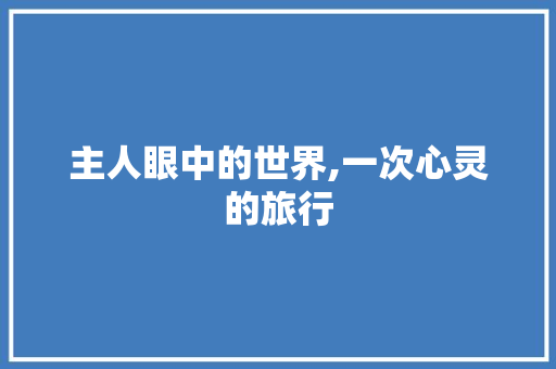 主人眼中的世界,一次心灵的旅行