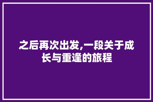 之后再次出发,一段关于成长与重逢的旅程