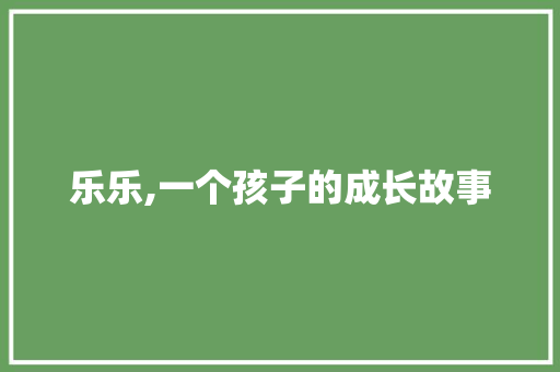 乐乐,一个孩子的成长故事