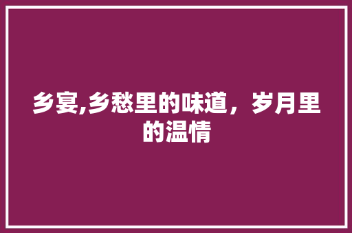 乡宴,乡愁里的味道，岁月里的温情