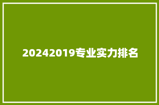 20242019专业实力排名 未命名