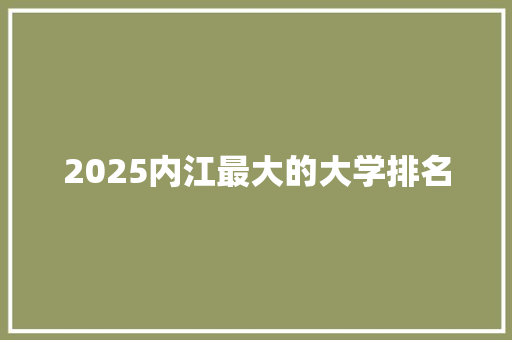 2025内江最大的大学排名 未命名