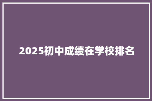 2025初中成绩在学校排名 未命名