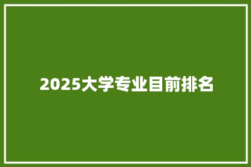 2025大学专业目前排名 未命名