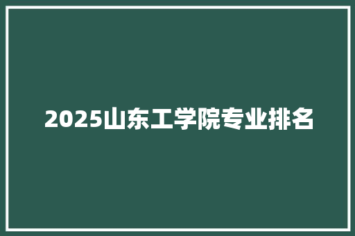 2025山东工学院专业排名