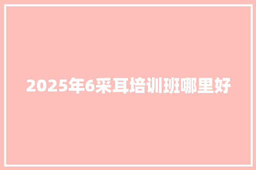 2025年6采耳培训班哪里好 未命名