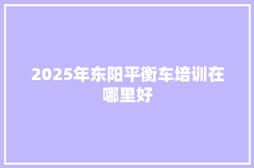 2025年东阳平衡车培训在哪里好 未命名