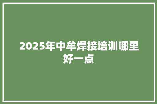 2025年中牟焊接培训哪里好一点