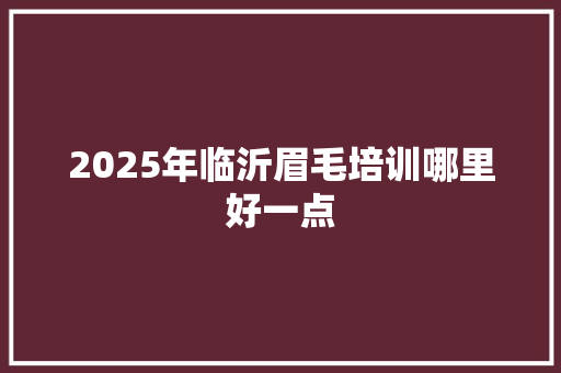 2025年临沂眉毛培训哪里好一点 未命名