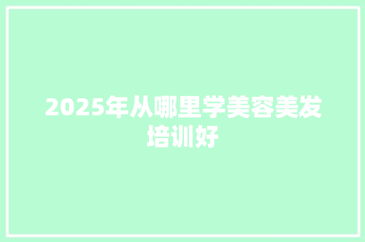 2025年从哪里学美容美发培训好 未命名