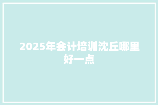 2025年会计培训沈丘哪里好一点 未命名