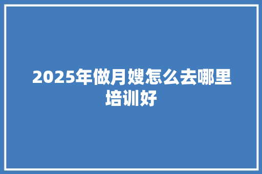 2025年做月嫂怎么去哪里培训好 未命名