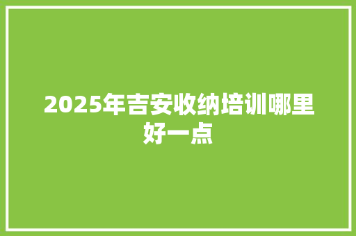 2025年吉安收纳培训哪里好一点 未命名